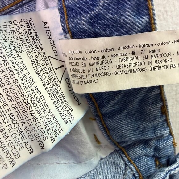 Zara Basic Women’s Blue Cotton Flare Ruffle Hem Jeans Button Fly Size 04 - Picture 8 of 10